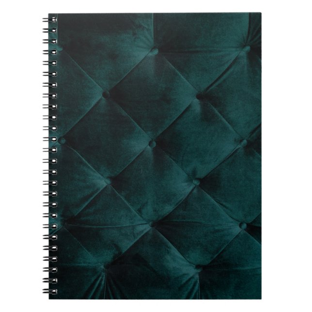 Samvet Grönt: Malachite Textile Elegance Anteckningsbok (Framsidan)