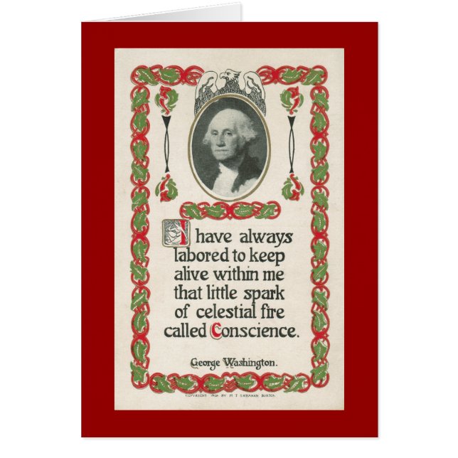 Samvete av George Washington Hälsningskort (Framsidan)