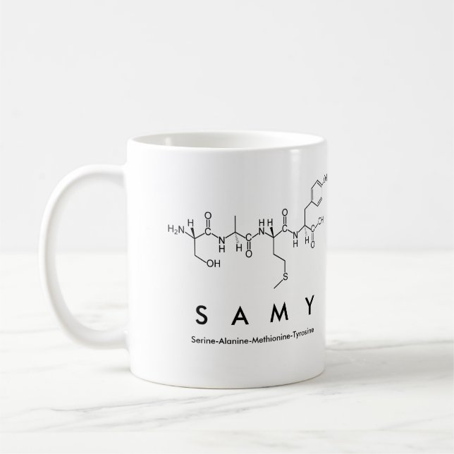 Samy peptide namn mugg (Vänster)