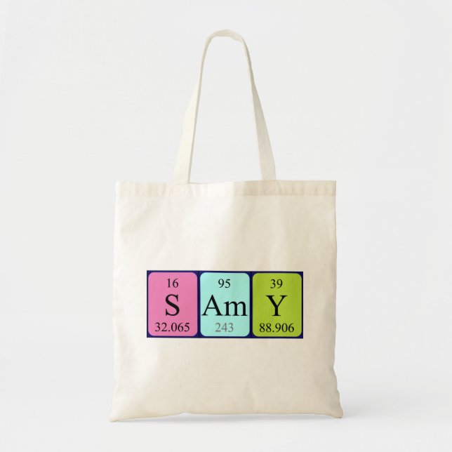 Samy periodisk bord namn tote bag tygkasse (Framsidan)