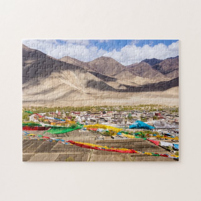 Samye klostret luftvy - Tibet, Asien Pussel (Horisontell)
