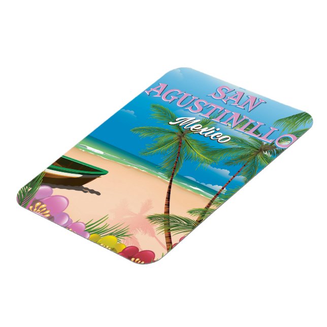 San Agustinillo Mexiko beach affisch Magnet (Vänstra Sidan)