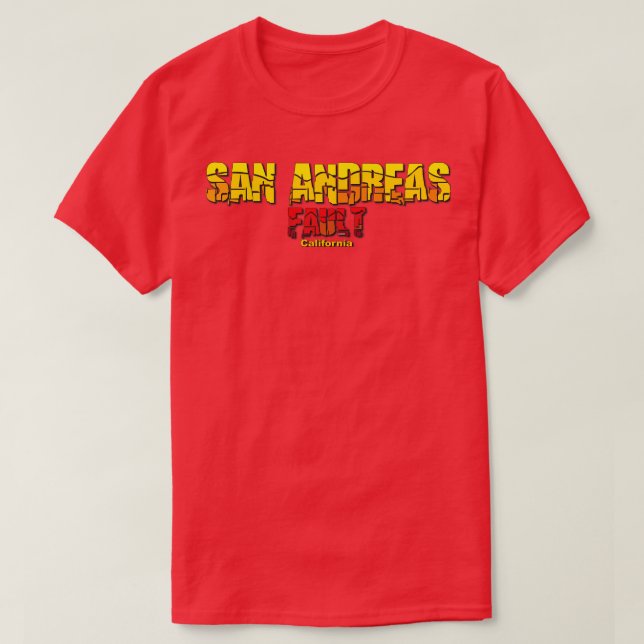 San Andreas Fault California T Shirt (Design framsida)