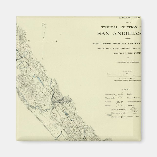 San Andreas Rift nära Fort Ross Magnet (Framsidan)