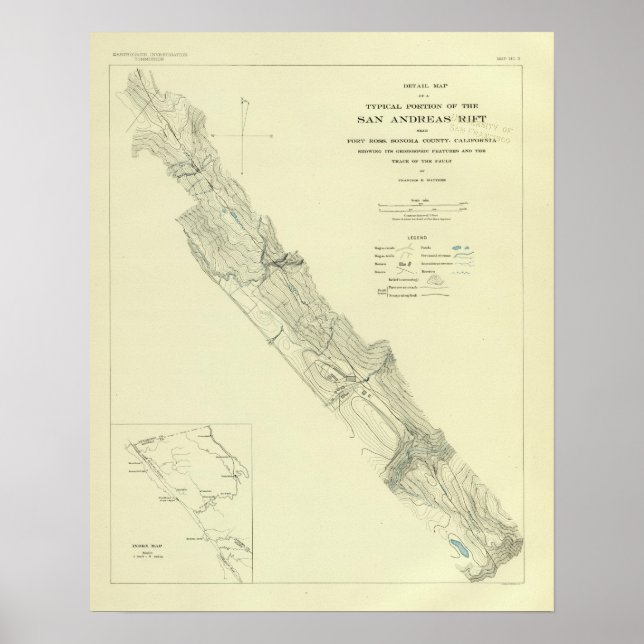 San Andreas Rift nära Fort Ross Poster (Framsidan)