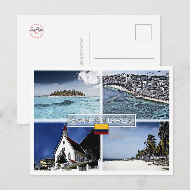 San Andres - Colombia - Mosaic - Vykort (Fram/baksida)