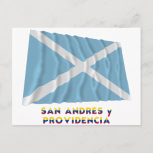 San Andrés y Providencia Wave Flagga med Namn Vykort