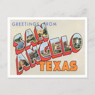 San Angelo, Texas Vintage Big Brev Postcard Vykort