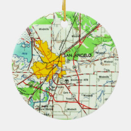 San Angelo Vintage Karta Julgransprydnad Keramik