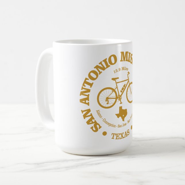 San Antonia Uppdrag Trail (cykling) Kaffemugg (Framsida vänster)