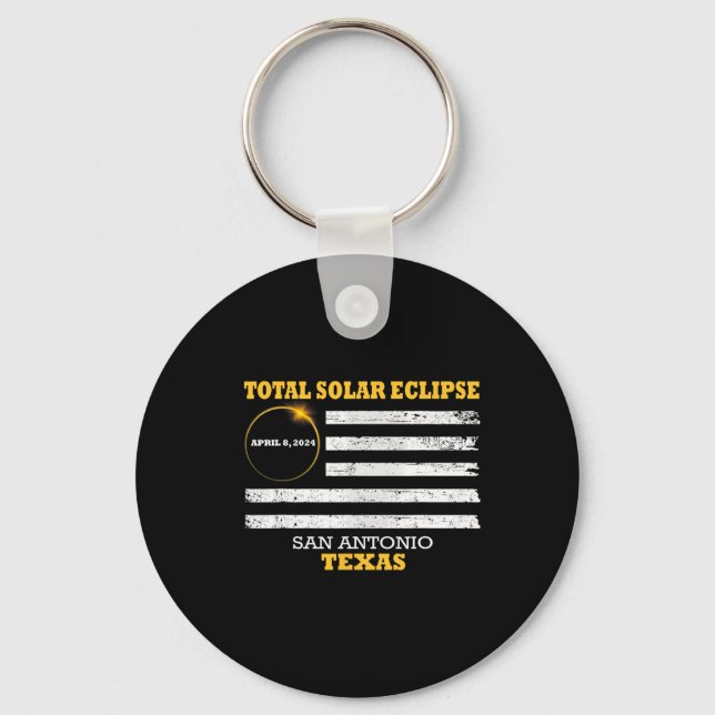 San Antonio 2024 Solar Eclipse 2024 040824 Eclipse Nyckelring (Framsida)