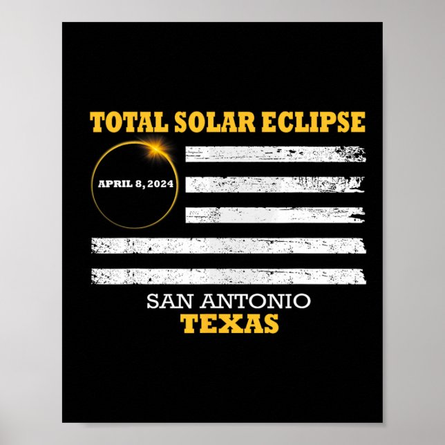 San Antonio 2024 Solar Eclipse 2024 040824 Eclipse Poster (Framsidan)