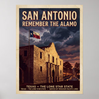 San Antonio Alamo Kom ihåg Alamo Poster