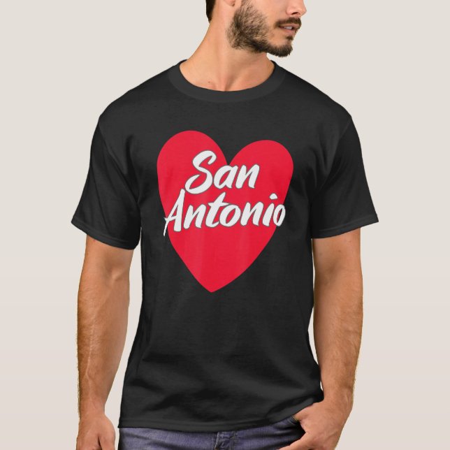 San Antonio America Kärlek Design T Shirt (Framsida)