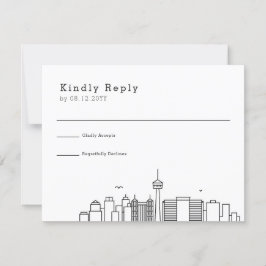 San Antonio Bröllop | Stylized Skyline OSA Kort