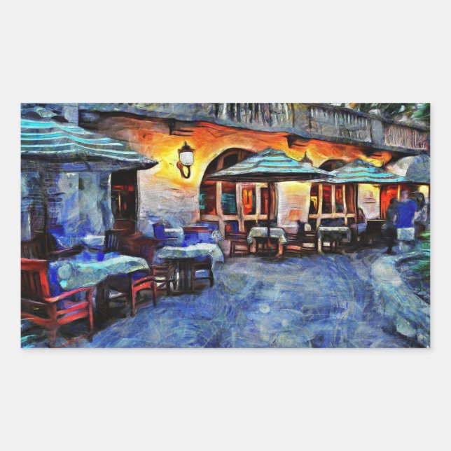 San Antonio Cafe Rektangulärt Klistermärke (Framsida)