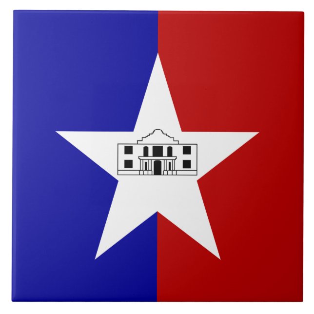 San Antonio City Flagga Tile Kakelplatta (Framsidan)