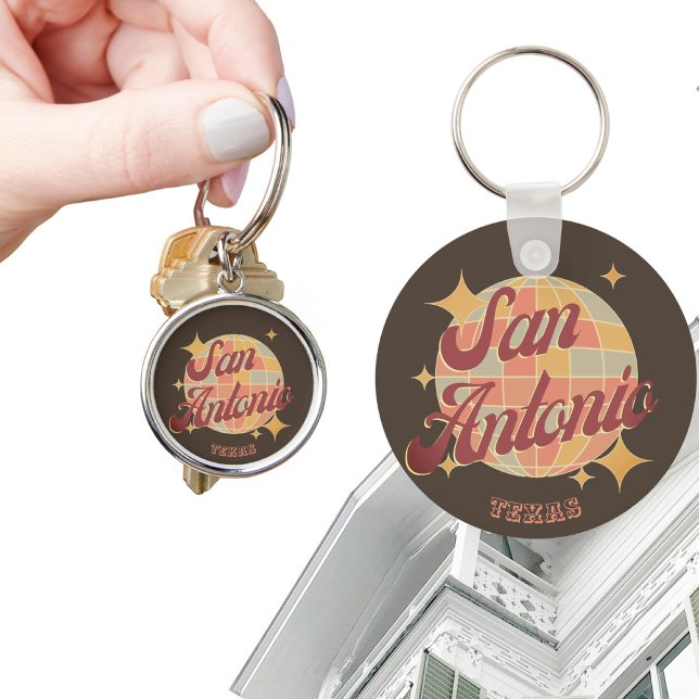 San Antonio City Texas Retro Vintage Nyckelring (Skapare uppladdad)