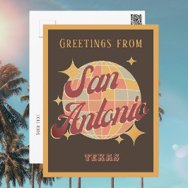 San Antonio City Texas Retro Vintage Postcard Vykort