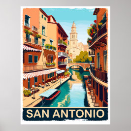 San Antonio, City, Travel Poster