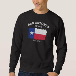 San Antonio est 1718 Design för stolt San Antonian Lång Ärmad Tröja