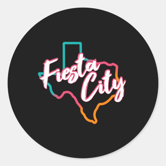San Antonio Fiesta City Runt Klistermärke (Framsida)