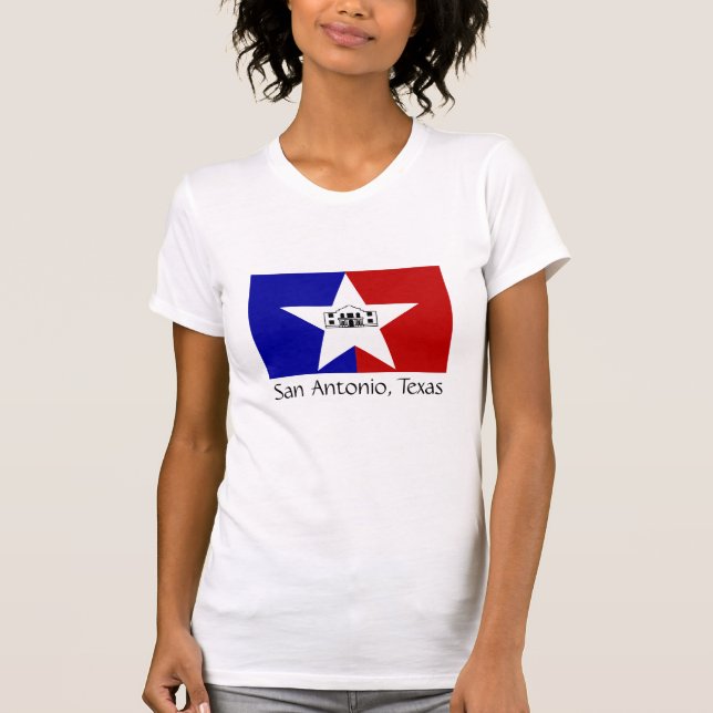 San Antonio Flagga Tee Shirt (Framsida)