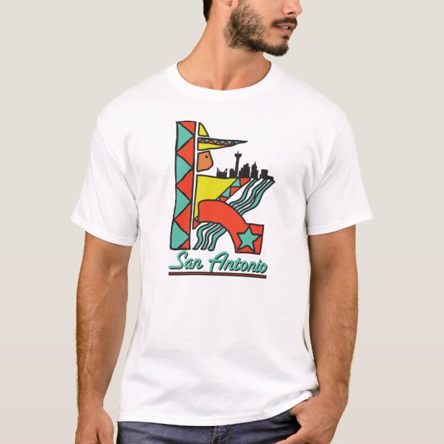San Antonio grafisk utslagsplats Tee Shirt (Framsida)