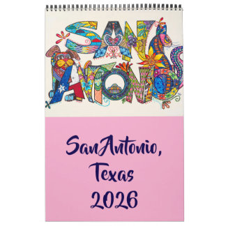 San Antonio kalender på en sida