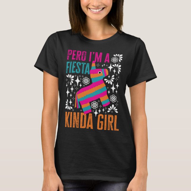 San Antonio Kinda Girl Cute Pinata för Fiesta T Shirt (Framsida)