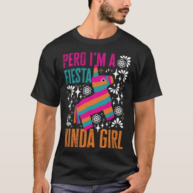 San Antonio Kinda Girl Cute Pinata for Fiesta T Shirt (Framsida)