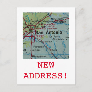 San Antonio Nytt adressmeddelande Meddelande Vykort