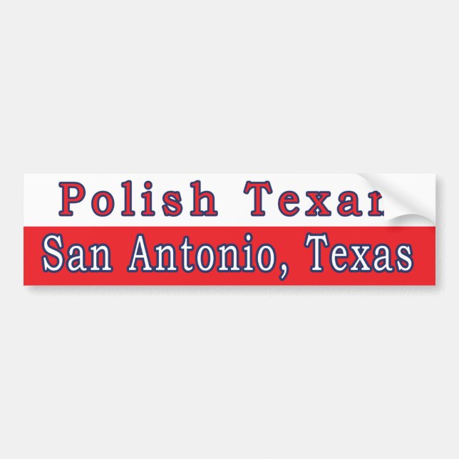 San Antonio Polan Texan Bumper Sticker Bildekal (Framsidan)