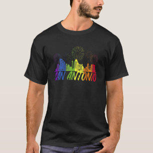San Antonio Pride Skyline Pride Parad San Antoni T Shirt