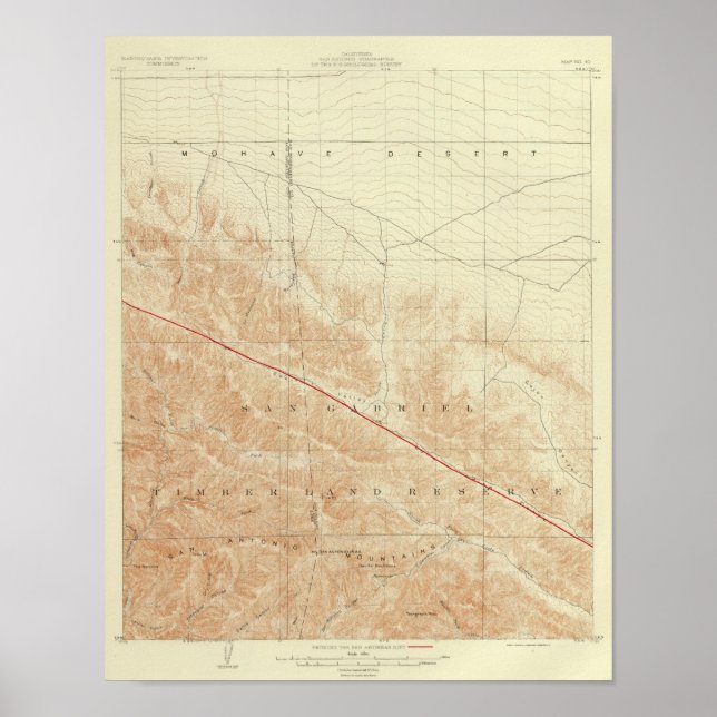 San Antonio quadrangle som visar San Andreas Rift Poster (Framsidan)