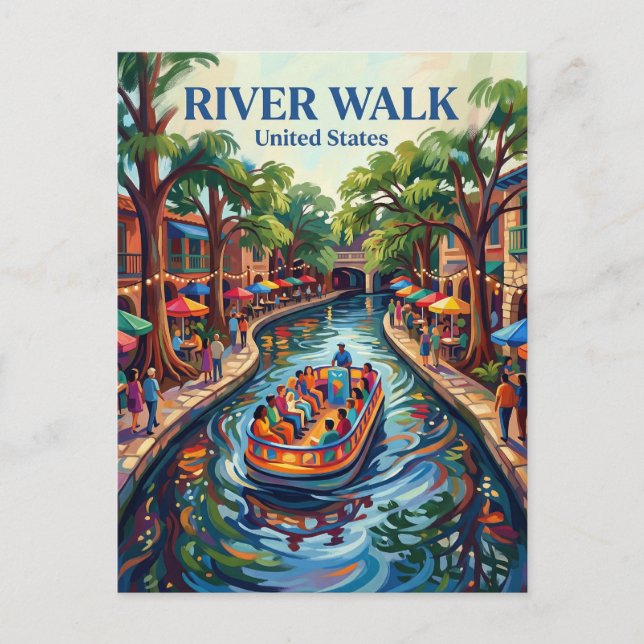 San Antonio River Walk Texas Vykort (Framsida)