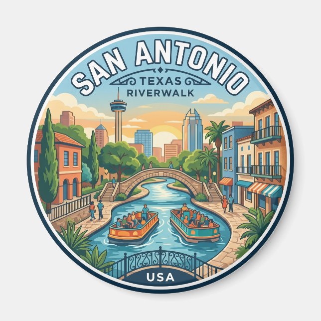 San Antonio River Walk USA Magnet (Framsidan)