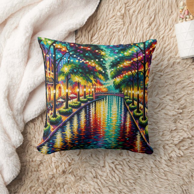 "San Antonio Riverpromenad: julambiance" Kudde (Filt)