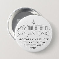 San Antonio Skyline | Anpassningsbar Slogan Button