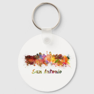 San Antonio skyline i vattenfärg Nyckelring