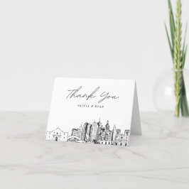 San Antonio Skyline Sketch Tomtecksbrev Tack Kort