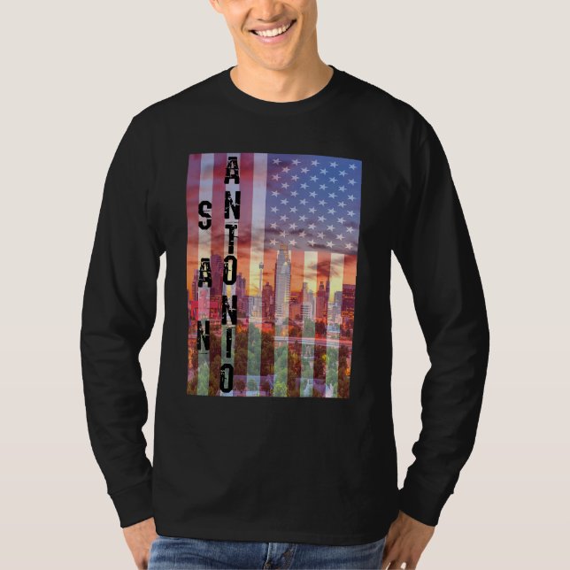 San Antonio Skyline Texas T Shirt (Framsida)