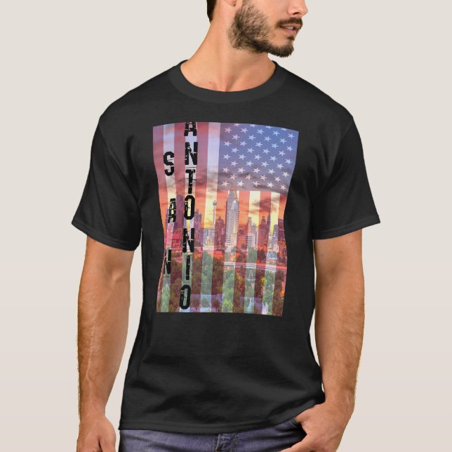 San Antonio Skyline Texas T Shirt (Framsida)