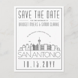San Antonio | Stiliserad Skyline Spara datum Vykort