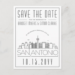 San Antonio   Stiliserad Skyline Spara datum Vykort