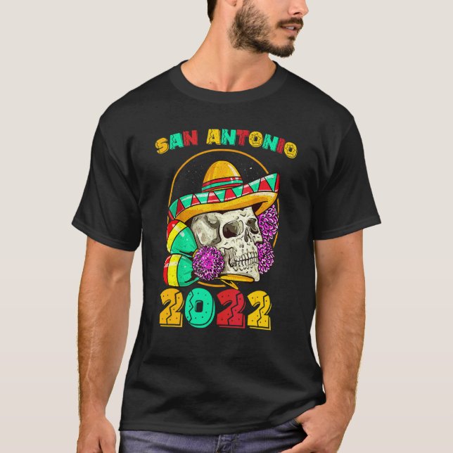 San Antonio Texas 2022 Souvenir Fiesta Mexikansk k T Shirt (Framsida)