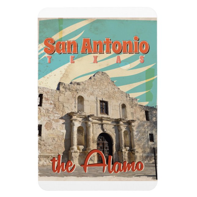San Antonio, Texas, Alamo Resoreraffisch Magnet (Vertikal)