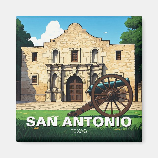 San Antonio Texas Alamo Travel Magnet (Framsidan)