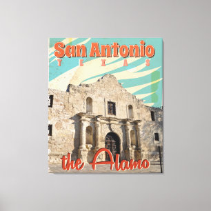 San Antonio, Texas, Alamo Travel Poster Canvastryck