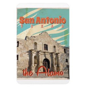 San Antonio, Texas, Alamo Travel Poster Magnet